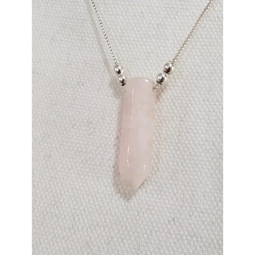 Alex & Ani Earth Sultry Natural Rose Quartz Sterling Silver Adjustable Necklace